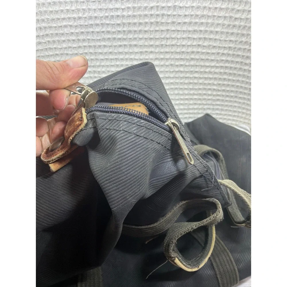 [Gorpcore] Unisex Chanterelle Duffle Bag Large Black‎ Ribbed Rubber Leather